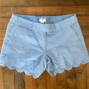 J. Crew light blue scalloped hem shorts